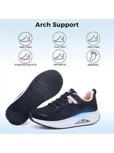 AOV Womens Walking Shoes with Arch Support Athletic Orthotic Sneakers for Women Foot Pain Relief