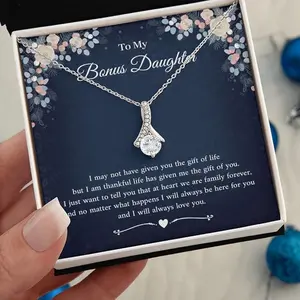 To My Stepdaughter Necklace, Bonus Daughter Gifts from Stepmom, Step Daughter Gifts From Stepdad, Birthday Gift for Bonus Daughter, Personalized Gift For Stepdaughter NL020