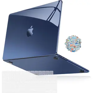 MOSISO Compatible with MacBook Air 13 inch Case 2025 2024 2023 2022 M4 A3240 M3 A3113 M2 A2681, Surpass Natural Beauty Hard Shell&Keyboard Cover&Decals for MacBook Air 13.6 inch Case, Crystal Midnight