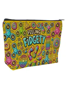Stressful Theme Cosmetic Bag, Sensory Friendly Design, Multicolor Polyester, Travel Essentials, Foldable Makeup Pouch, Ideal Gift, Travel Cosmetic Bags