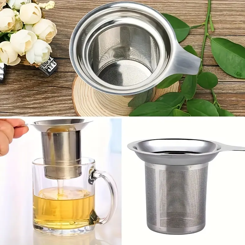 2pcs Tea Strainer, Tea Accessories, Tea Steeper, Mesh Tea Infuser, Premium Tea Filter, Stainless Steel Mesh Tea Strainer - Easy Tea Leaf Infuser, Teaware - Durable, Reusable, Dishwasher Safe Kitchen Accessory