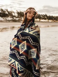 Alpaca Blanket - Reversible Southwestern Blanket - Alpaca Wool Blanket - Throw or Queen Size - Native Design - Artisan Crafted