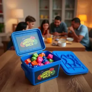 Authentic Guarantee 80 Dice Set Large Bucket Random Colors Fast-Paced Family Game Running Map Game Everyone Plays Dice Game