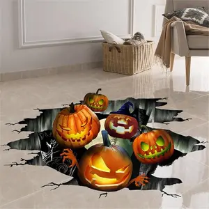 Halloween Floor Stickers 3D Pumpkin Decorations, Scary Halloween Floor Decals, Removable Wall & Window Decals, Waterproof Halloween Stickers for Home Office Party Décor, Scary Halloween Pumpkin Stickers, home décor, gifts ideas, gift for her, walls arts