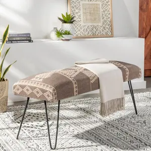 Asmara Bench in Charcoal & Light Beige