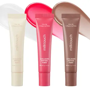 MilkTouch Collagen Vegan Lip Care Trio - Lightweight Moisture Daily Peptide Smooth Glaze Balm Flawless Shea - 3 Shades for Hydration Repair & Revitalization - Cruelty-Free & Vegan