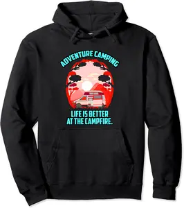 Camping Trailer Camper Van Outdoor Caravan Camp Campfire Pullover Hoodie - Winniekemo Shop 55B0C4TL8TWF