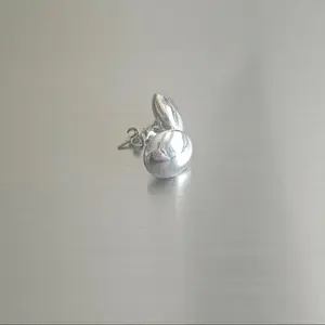 950 Silver Stud Earrings Lentil Shape - Elegant and Timeless Design