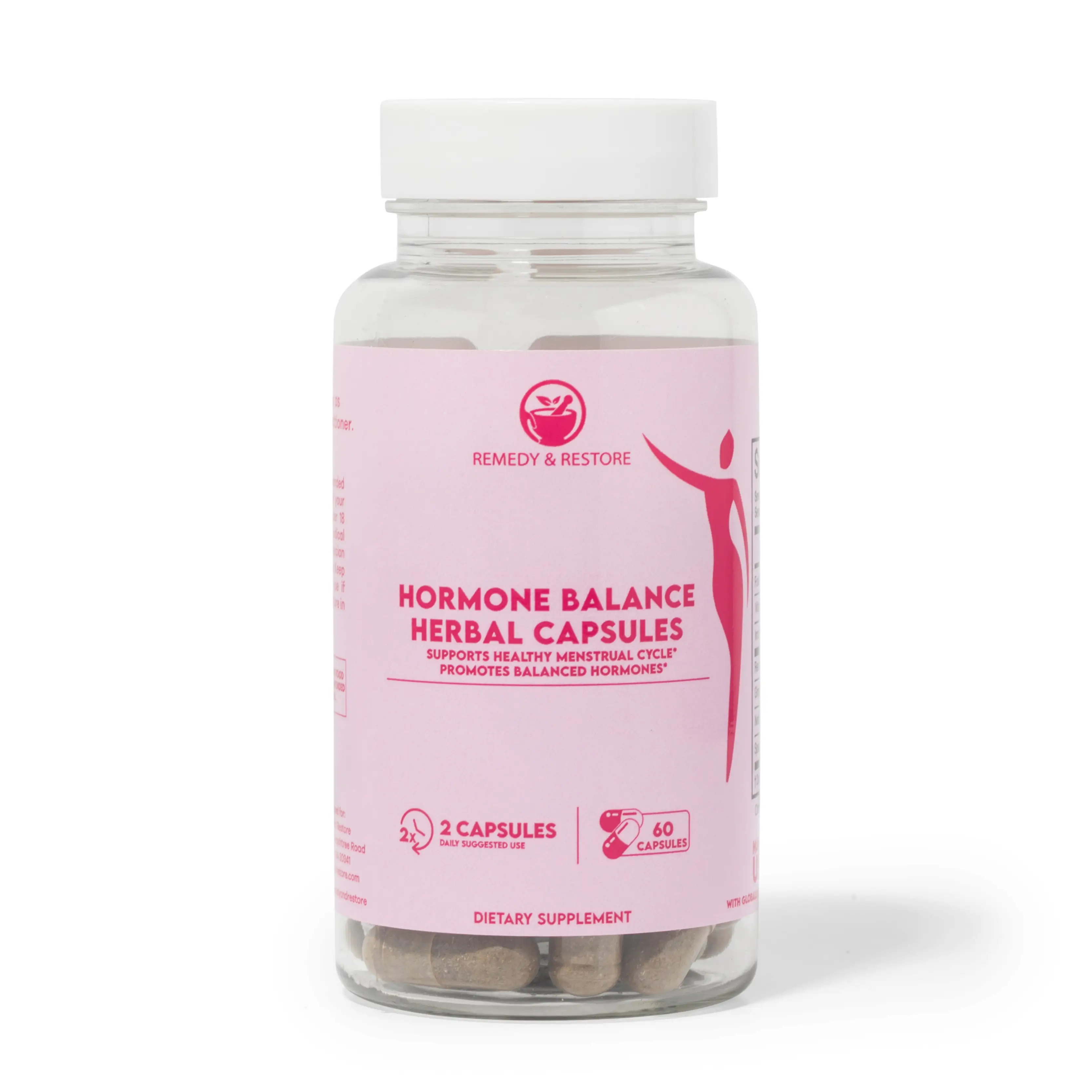 Hormone Balance Herbal Capsules by Remedy & Restore – Natural Support for Hormonal Health, Menstrual Cycle & Energy, Vegan & Non-GMO (60 Capsules)