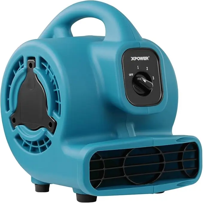 XPOWER 600 CFM Home Exhaust Blower - Lightweight Handheld Portable High Speed Multifunctional Utility Fan Dryer, Blue, Handheld Portable Blower