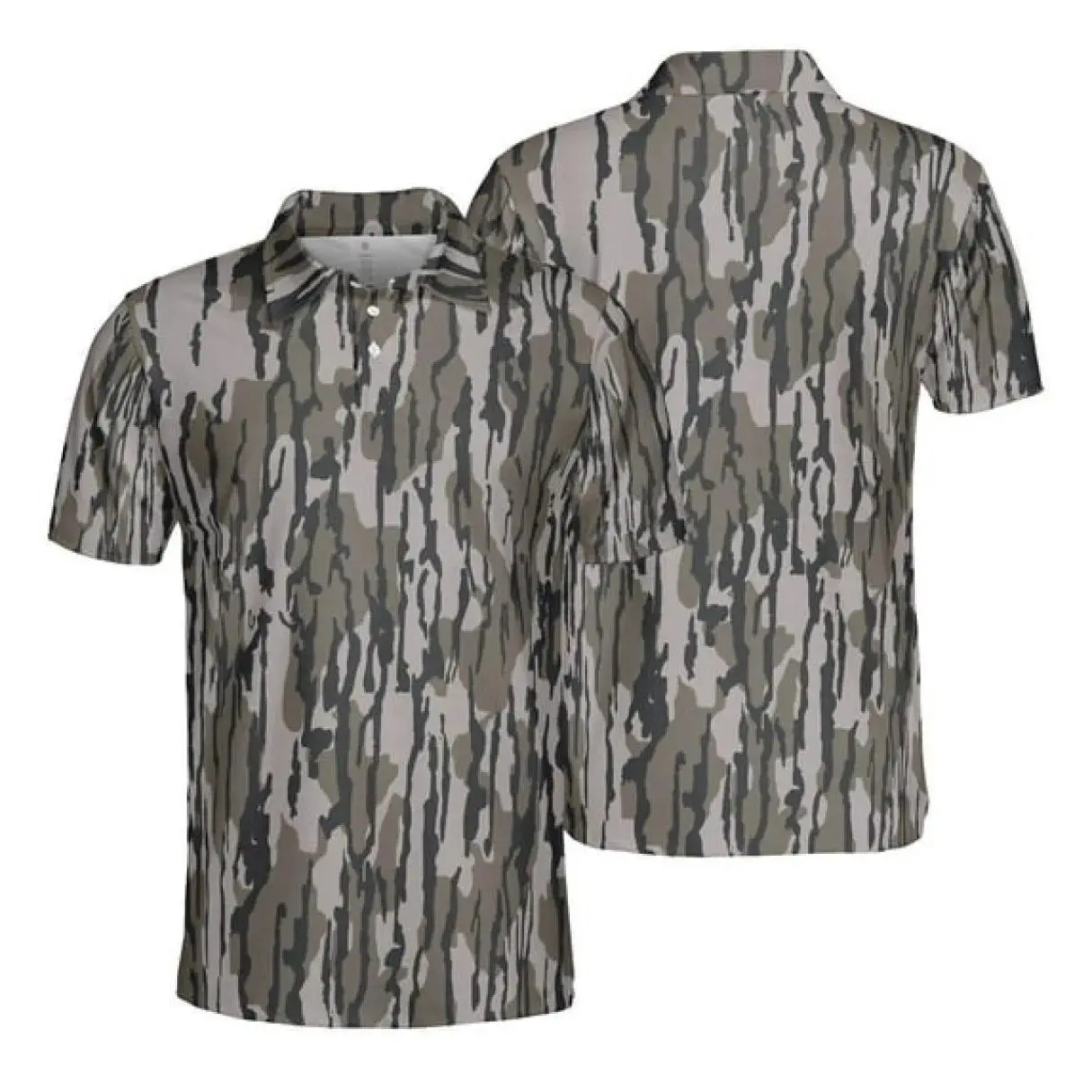 Men’s Bottomland Camouflage Golf Polo Shirt Athletic Lightweight Performance Casual Wear