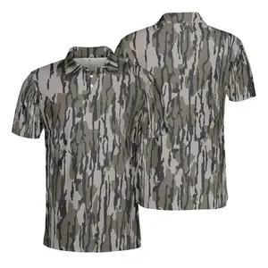 Men’s Bottomland Camouflage Golf Polo Shirt Athletic Lightweight Performance Casual Wear