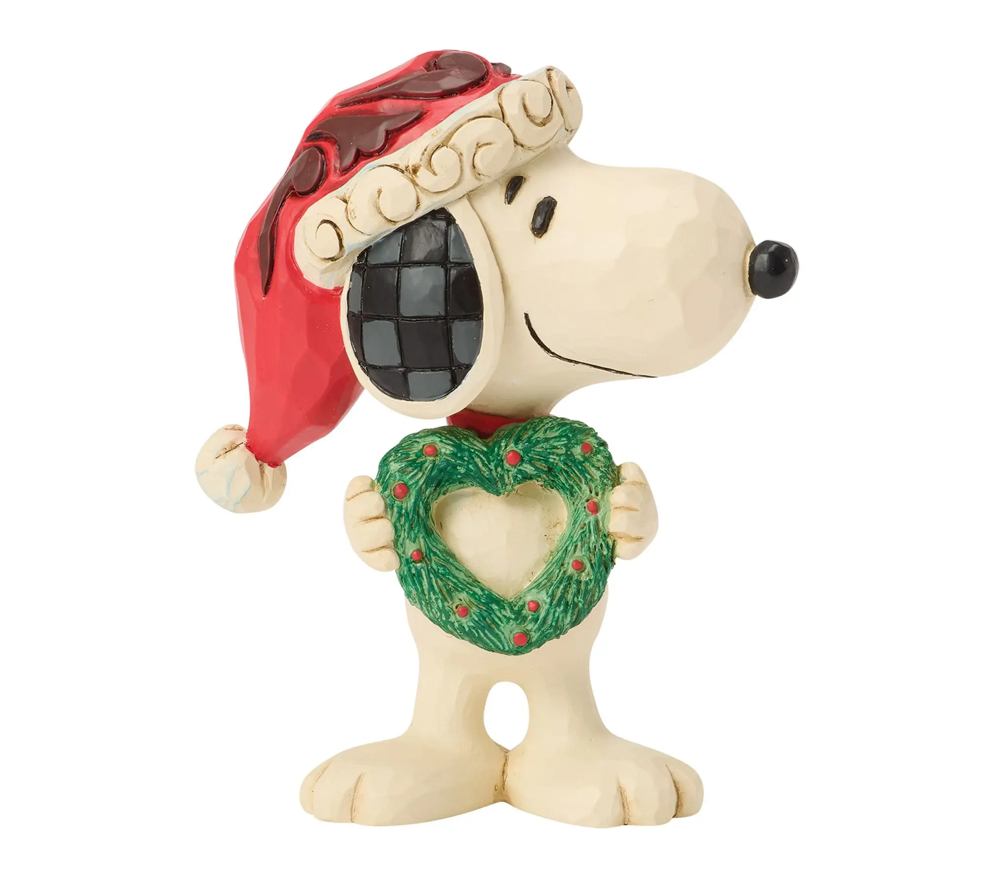Jim Shore 3" Mini Snoopy with Wreath Figurine Jim Shore 3" Mini Snoopy with Wreath Figurine