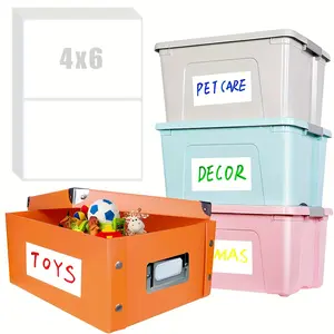50pcs 6x4 Inch Removable Storage Bin Labels - Tear Resistant, No Residue, Ideal for School, Home, Business