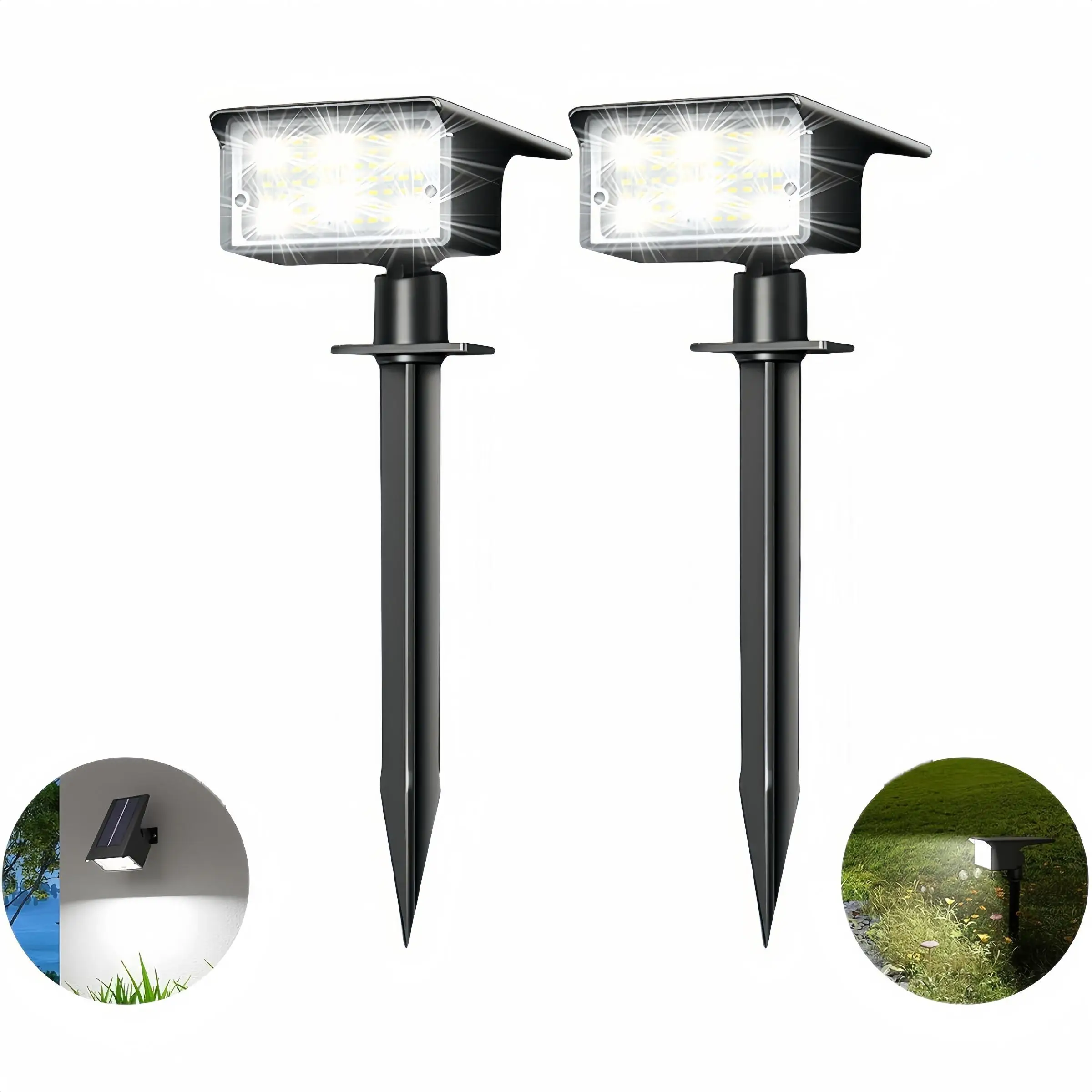 Solar Powered Outdoor LED Light, 4-Modes Solar Garden Lights, LED Solar Spotlight, Outdoor Solar Lamp for Garden, Tree Spotlights, Path, Yard, Garage