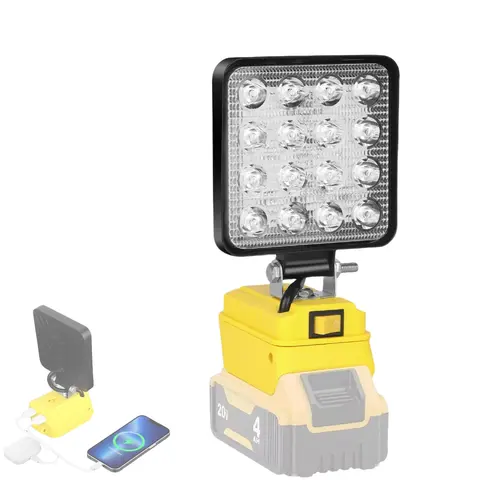 LEISUDA Cordless LED Work Light for De Walt 20V Battery, 4800LM Portable Flood Light with USB Charging, 140° Adjustable Head, Jobsite & Outdoor Lighting(Battery not included) TikTokShopBlackFriday