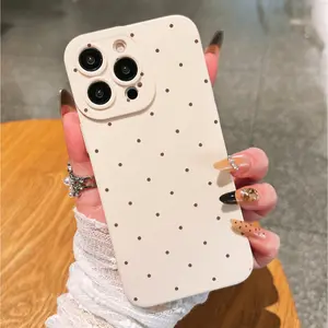 Elegant Polka Dot Phone Case Cover, Full Protection Shockproof Tpu Soft Rubber, Compatible with iPhone 17/11/12/13/14/15/16 Series