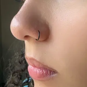 Handmade Adjustable Unisex Nose Lip or Cartilage Faux Ring Hoop - 5mm 6mm 8mm 10mm Sizes
