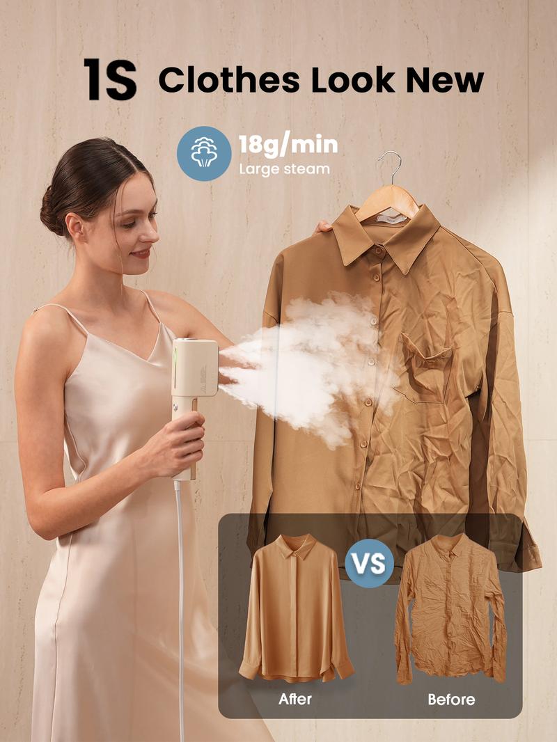 Jack & Rose Dual Voltage Travel Portable Mini Steamer,110-230V,0.9 Ib Light,9 * 2.6in Small Mini Travel Size,Steamer Iron 2 in 1,15s Heat-Up,Ceramic Heat Panel,For Global & Europe Traveling Jack & Rose Dual Voltage Travel Portable Mini Steamer,110-230V,0.9 Ib Light,9 * 2.6in Small Mini Travel Size,Steamer Iron 2 in 1,15s Heat-Up,Ceramic Heat Panel,For Global & Europe Traveling