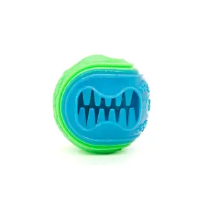 Interactive Dog Toy - 2.5 Feet Squeaky Teeth-Grinding Food-Dispensing Glow-in-the-Dark Indoor Training Ball, Suitable for Small Dogs, Cleans Teeth and Provides Training