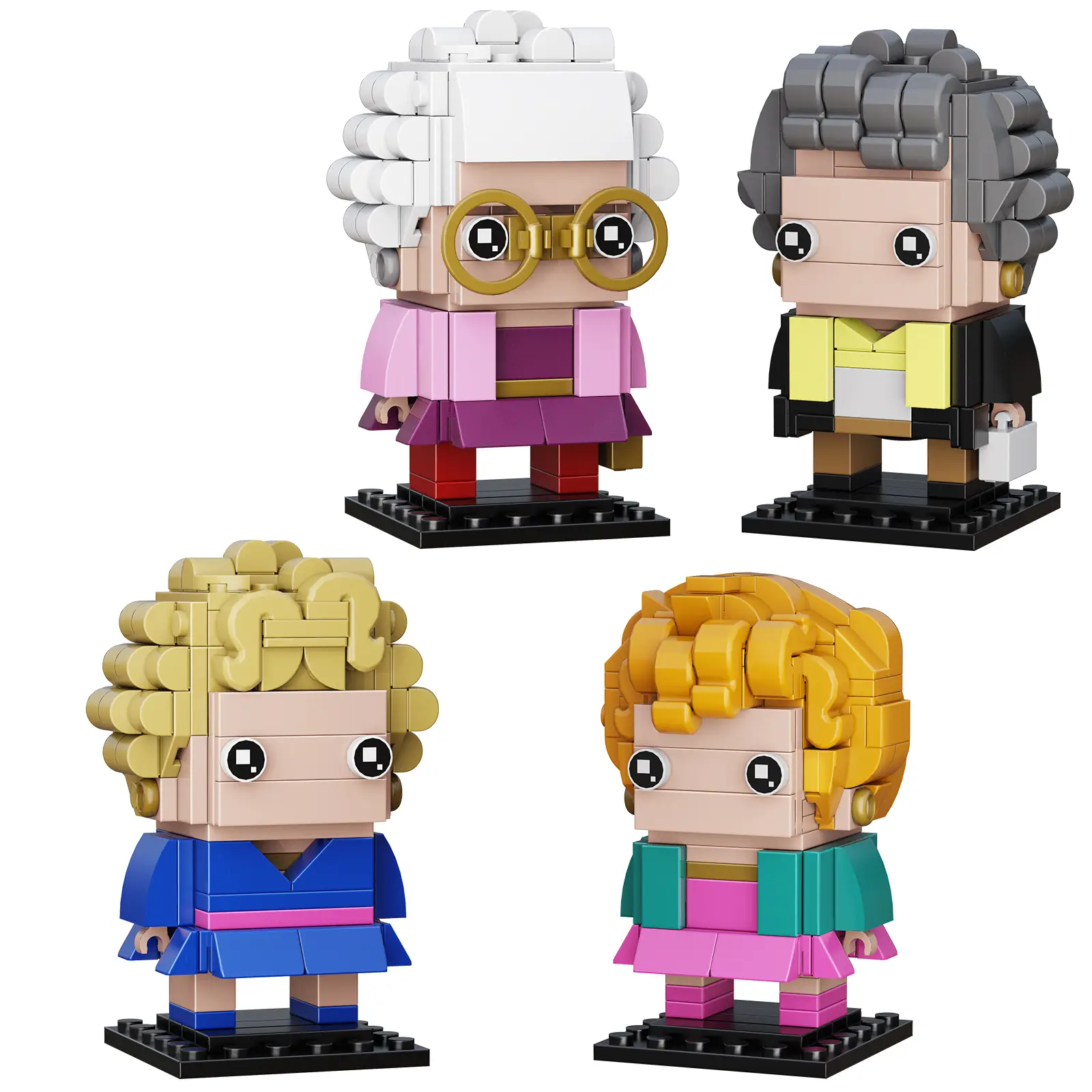 4 in 1 The Golden Women Figures Building Blocks Set (610 pcs) – Multi-Character Construction Toy for Girls, Fans & Collectors, Great Halloween Gift or