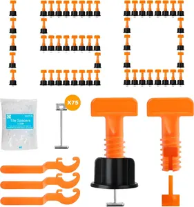 150 count Tile Leveling System Kit, 1/16 Inch  Tile Spacers Leveling System, 3 Wrenches and 75 Steel Wedges 800 count Tile Levelers for Walls and Floors Installation
