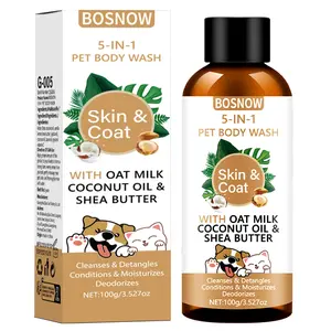 【Ten pack is cheaper】BOSNOW 5-IN-1 Pet Body Wash with Oat Milk Coconut Oil & Shea Butter for Effective Cleansing Moisturizing and Pleasant Scent 100g