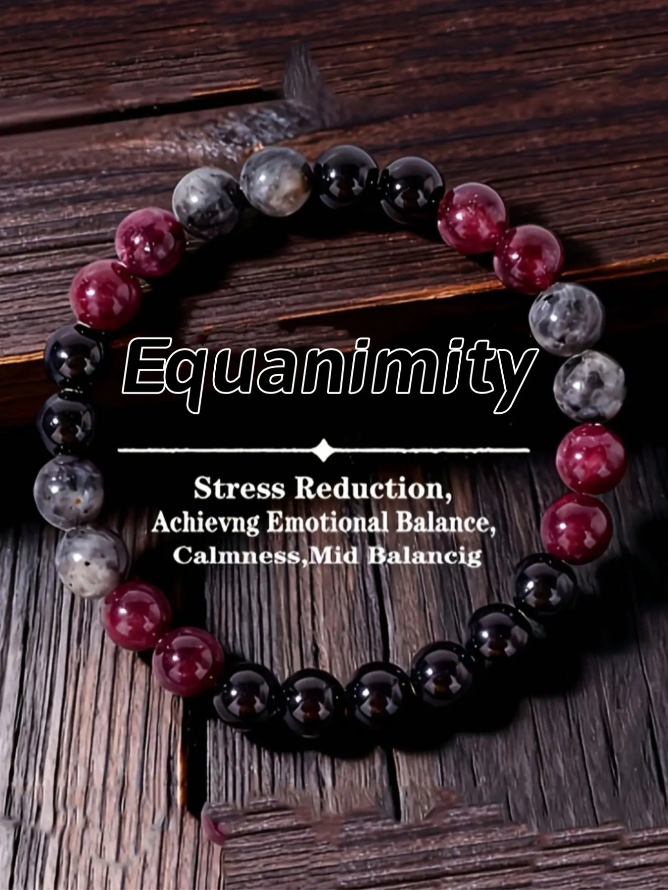 Calming Heart Bracelet, Stress Relief Crystal Beads, Vintage Fashion Natural Crystal Handmade Bead Bracelet, Garnet Beads Luxury Bracelet, Stretch Bangle Bracelet, Crystal Bracelets