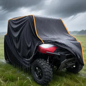 UTV Cover 4 Seater,  Cover Compatible with Polaris  Crew 1000 900 570 800 General RZR Talon Teryx 4-Door with Reflective Strips Heavy-Duty 420D UTV Full Weather Cover