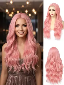 Women's Long Wig - 26 Inch Wavy Synthetic Fiber Wig, Natural Look, Heat Resistant, Suitable for Daily Wear, Role Play, Halloween