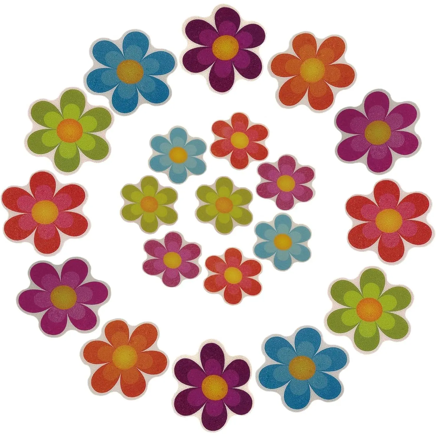 20 Pieces Non Slip Bathtub Stickers, Non Slip Shower Sticker, with Bright Flowers Tread and Anti Slip Bathtub Stickers, for Shower and Bath Pools Floor Non Slip Stickers