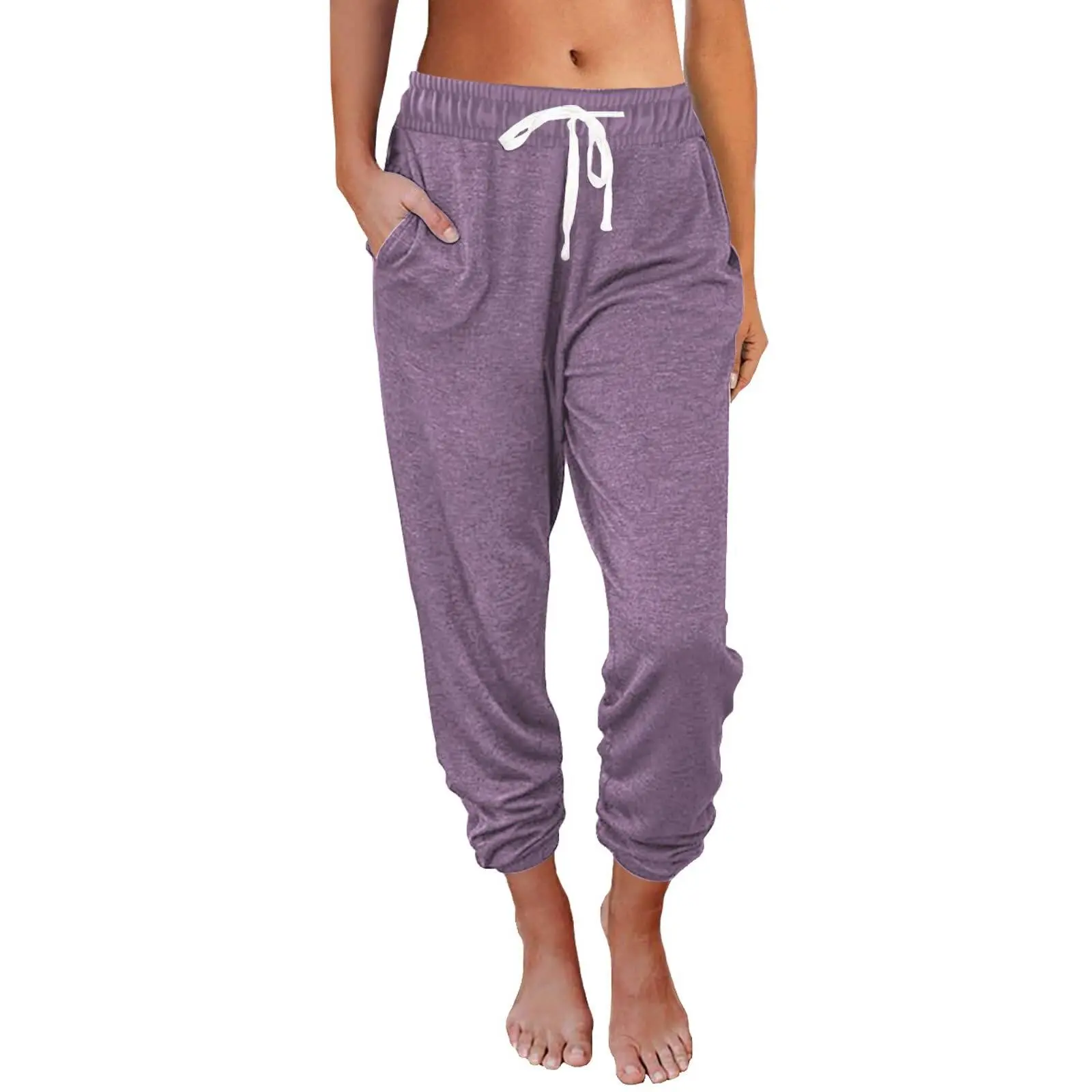 AUTOMET Baggy Sweatpants for Women with Pockets-Lounge Womens Pajams Pants-Womens Running Joggers Fall Clothes Outfits 2024 Lightpurple XX-Large