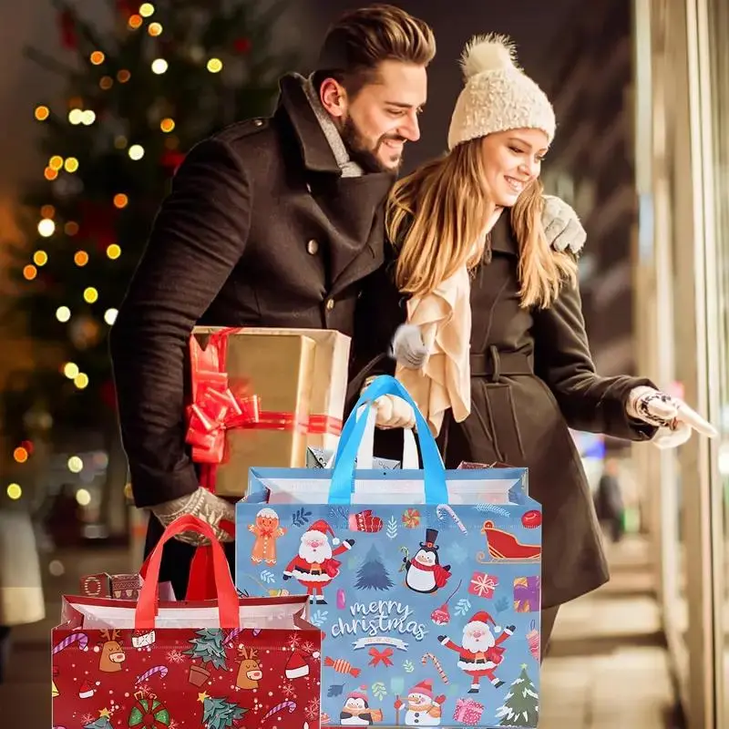 18pcs Extra Large Christmas Gift Bags, Goody Bags, Non-Woven Material, Durable & Reusable, Perfect for Holiday Gifts, Parties & Party Favors, Festive Supplies
