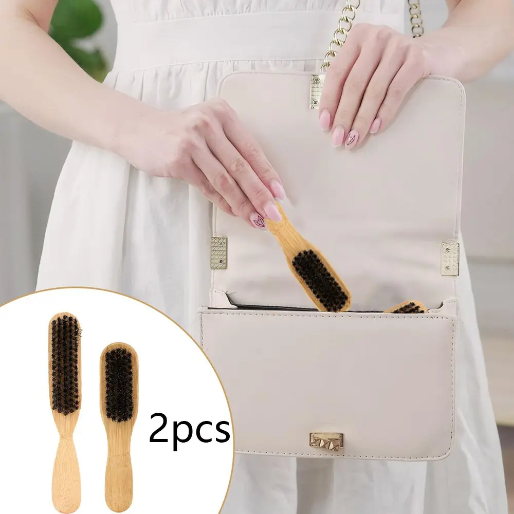 2pcs Slick Back Hair Brush Natural Soft Bristle Brush for Thin & Fine Hairs Smoothing Hairbrush for All Hair Women Men Style Haircare Brush Hairstyle Brush