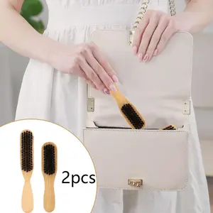 2pcs Slick Back Hair Brush Natural Soft Bristle Brush for Thin & Fine Hairs Smoothing Hairbrush for All Hair Women Men Style Haircare Brush Hairstyle Brush