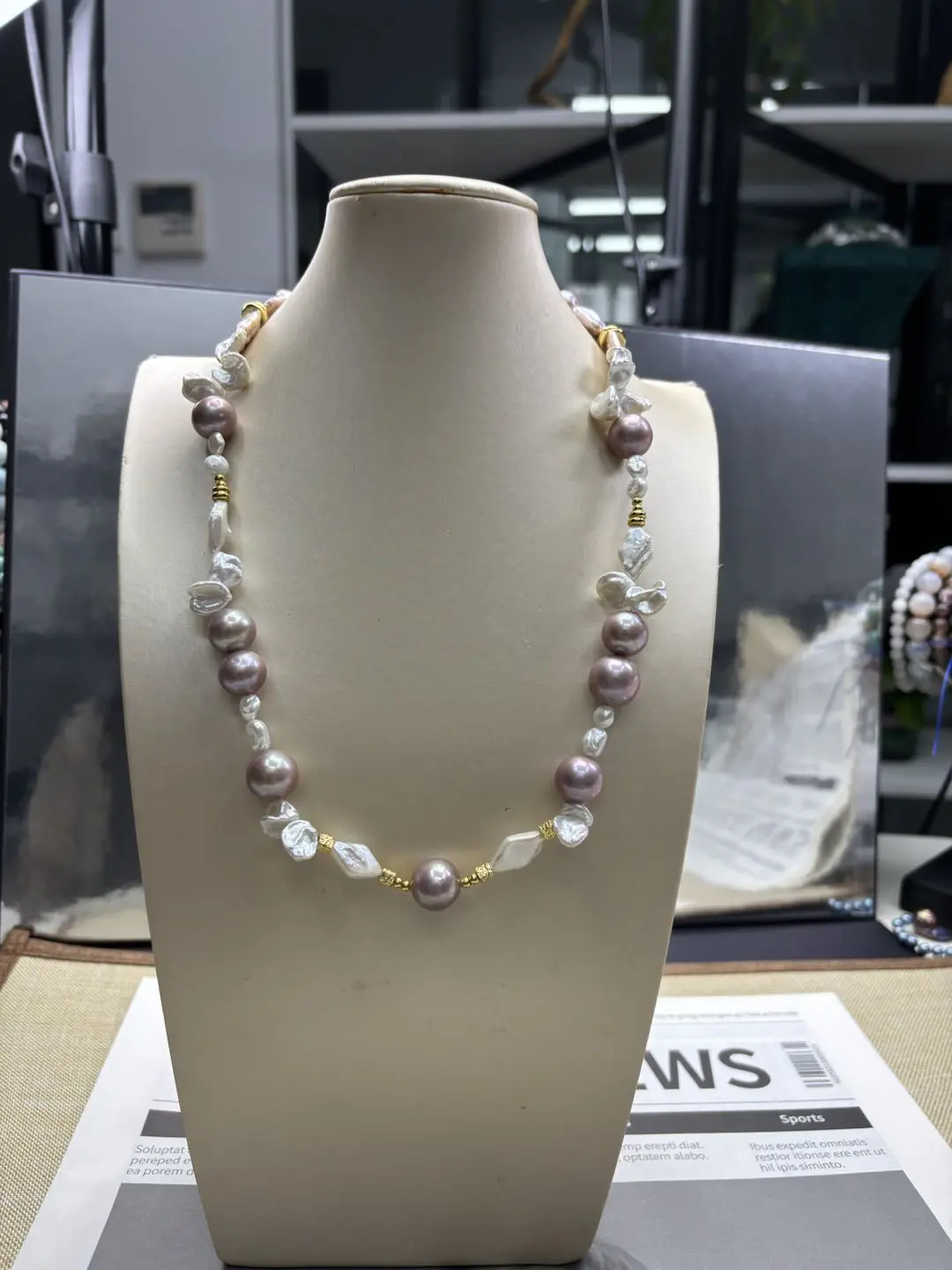 Rebecca(9256)gc.Edision Pearl Necklace