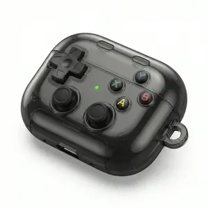 RFUNGUANGO for AirPods Pro 3 Case (2025) Cover with Cleaner Kit,featuring a classic handheld gaming console design with TPU transparent protection, compatible with Apple AirPods Pro  3 Case