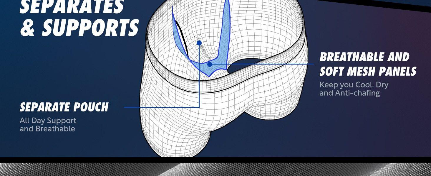 3 Packs Separatec Men's 9" Long Leg Boxer Briefs with Separate Pouch Anti Chafing Athletic Fit Breathable No Ride Up for All Day Comfort-Ideal for Active Wear