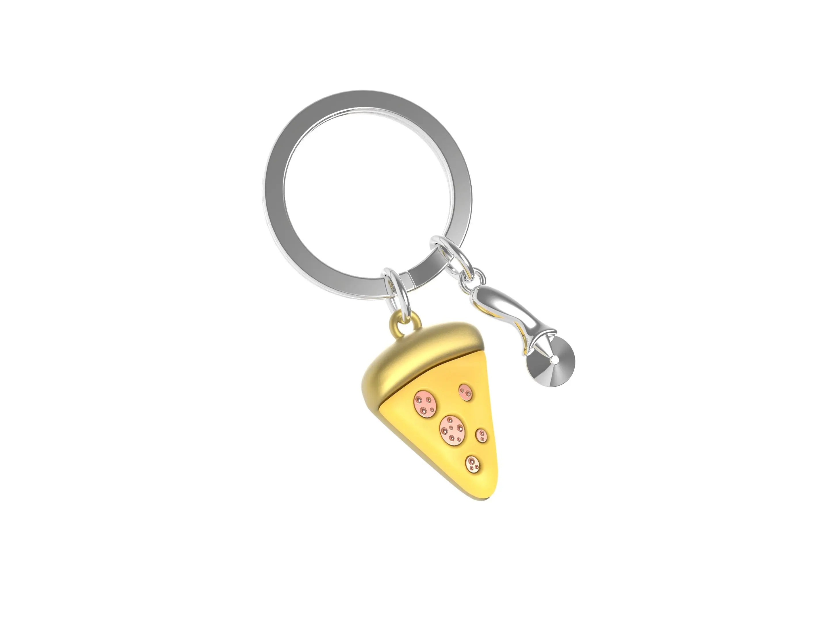 Metalmorphose 3D PIZZA WITH PIZZA CUTTER KEYRING