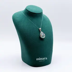 MINARA 950 Silver Reversible Abalone + Red Spondylus pendant