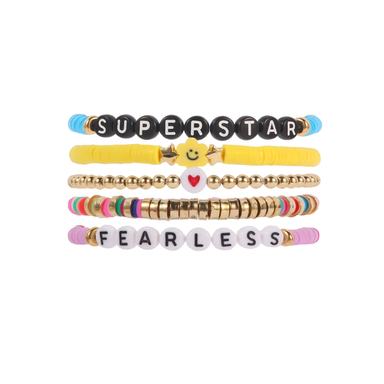 Women's Jewelry Bracelet,All-Match Bohemian Letter Bracelet,Taylor Polymer Clay Bracelet,2024 Summer Women's Fashion Heart Decor Beaded Bracelet, Casual Trendy Beaded Gypsy Bracelet , Fashion Accessories for Daily & Party Clean Girl Accessories Gift