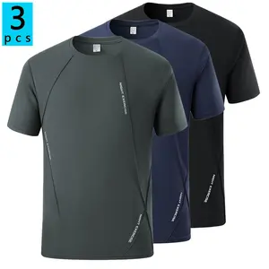 Pack of 1/2/3 pieces: new men’s short-sleeve T-shirt for summer, lightweight crew-neck running T-shirt, short-sleeve athletic shirt for fitness and running, suitable casual outdoor men’s top for spring and summer.
