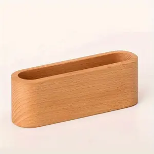 Wooden Business Card Holder, Creative Desktop Organizer, Large Capacity Display Stand, Office Supplies, Simple Design, China Harvested Wood
