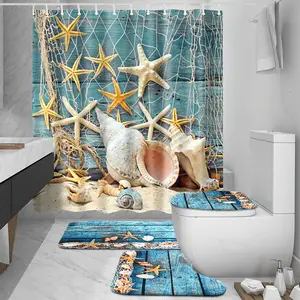 Soft 5-Piece Bathroom Accessory Set - Includes Shower Curtains, Toilet Seat Cover, and Other Essential Bathroom Supplies