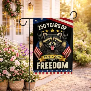 USA 250th Anniversary Garden Flag 12x18" Double-Sided - 1776-2026 Patriotic Outdoor Decor - American Semiquincentennial Yard Banner - Fireworks & Flag Design - Home Porch Lawn Decoration