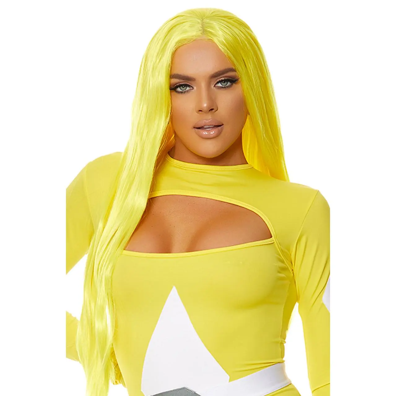 Straight Yellow Wig with Bangs