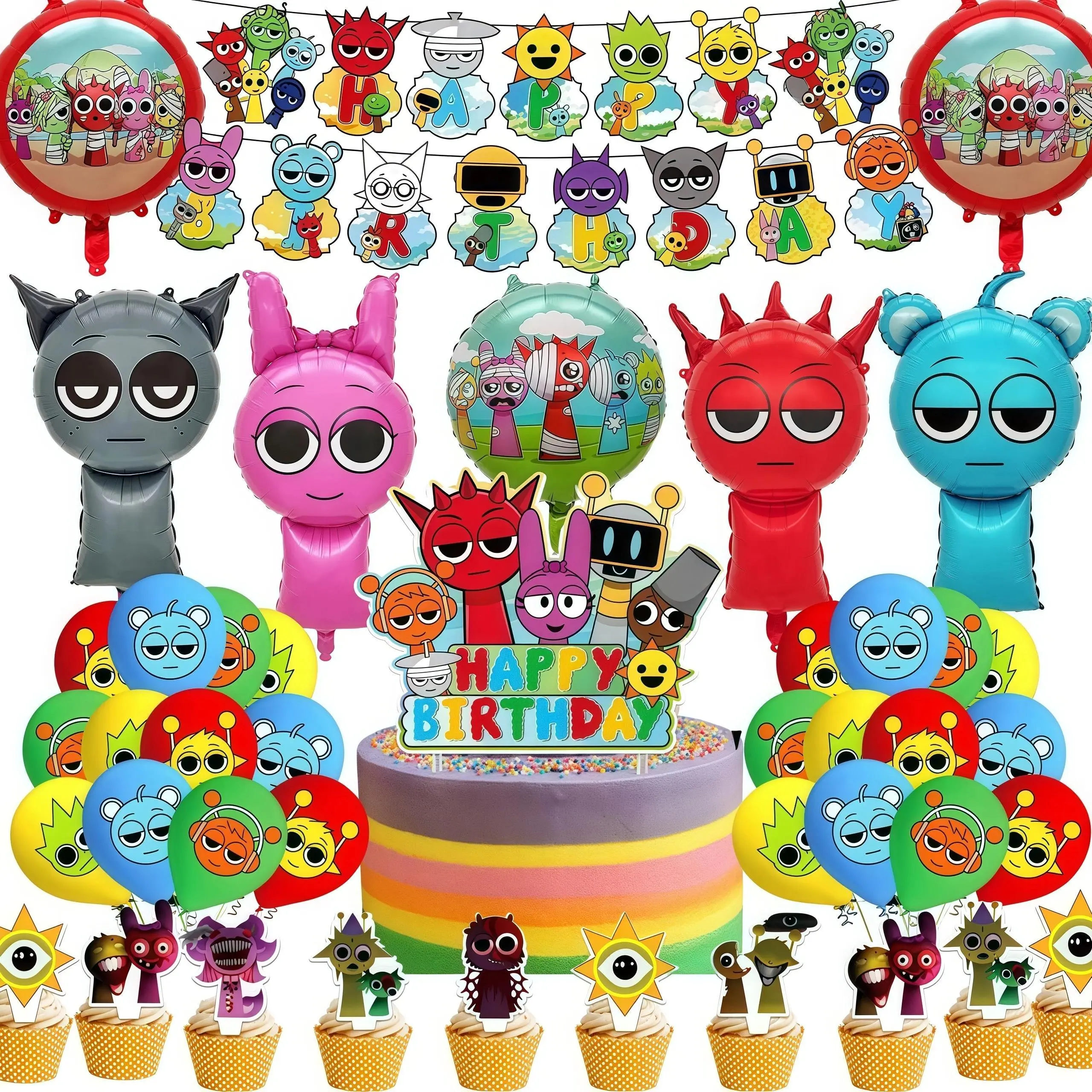 Sprunkies Balloon Set Sprunkies Birthday Decoration Party Sprunki Birthday Globos Balloons Baby Shower Party Supplies Favors