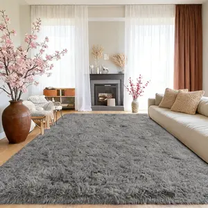 8x10ft Luxury Plush Large Mat for Living Room - Fluffy Modern Shag Non-Slip Soft Mat, Machine Washable Polyester Blend, Rectangular Shape, Ideal for Bedroom, Study, Dorm, Home Decor, Christmas Gift, Christmas Decor