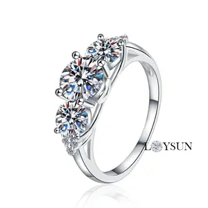2 Carat Moissanite Engagement Ring for Women, S925 Solitaire Wedding Proposal Band, D Color Brilliant Cut, Couple Promise Jewelry