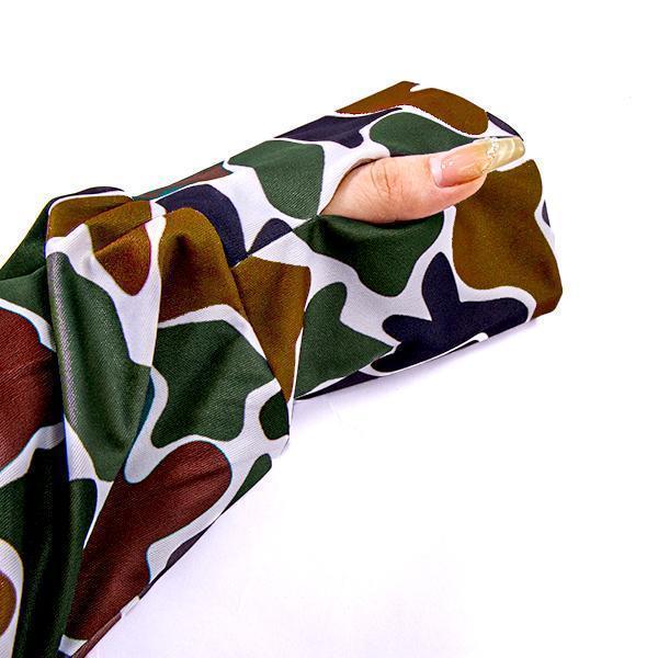 Women's Camo Long Sleeve Oversized Shirts Casual Hollow-out T-Shirts Pullover Crew Neck Tops Fall Fashion Outfits